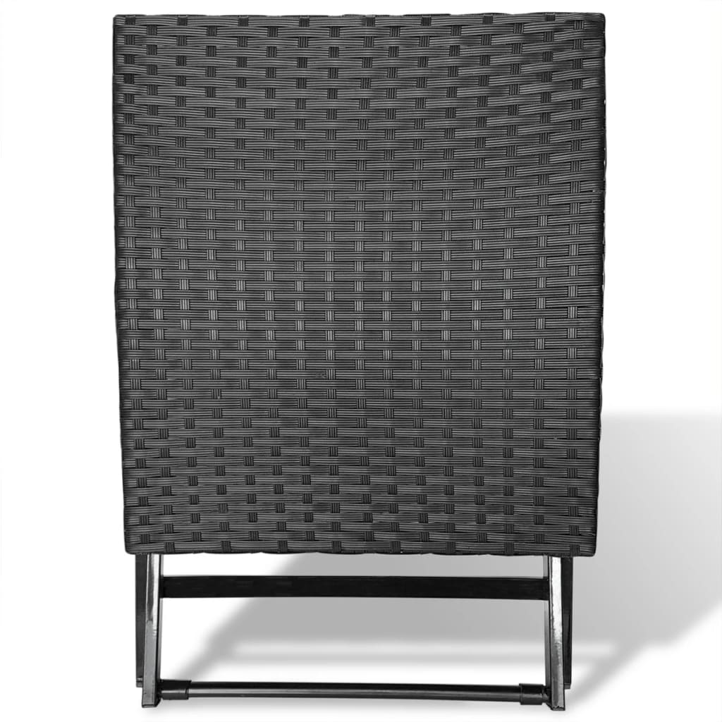 vidaXL Klapphocker Poly Rattan Schwarz