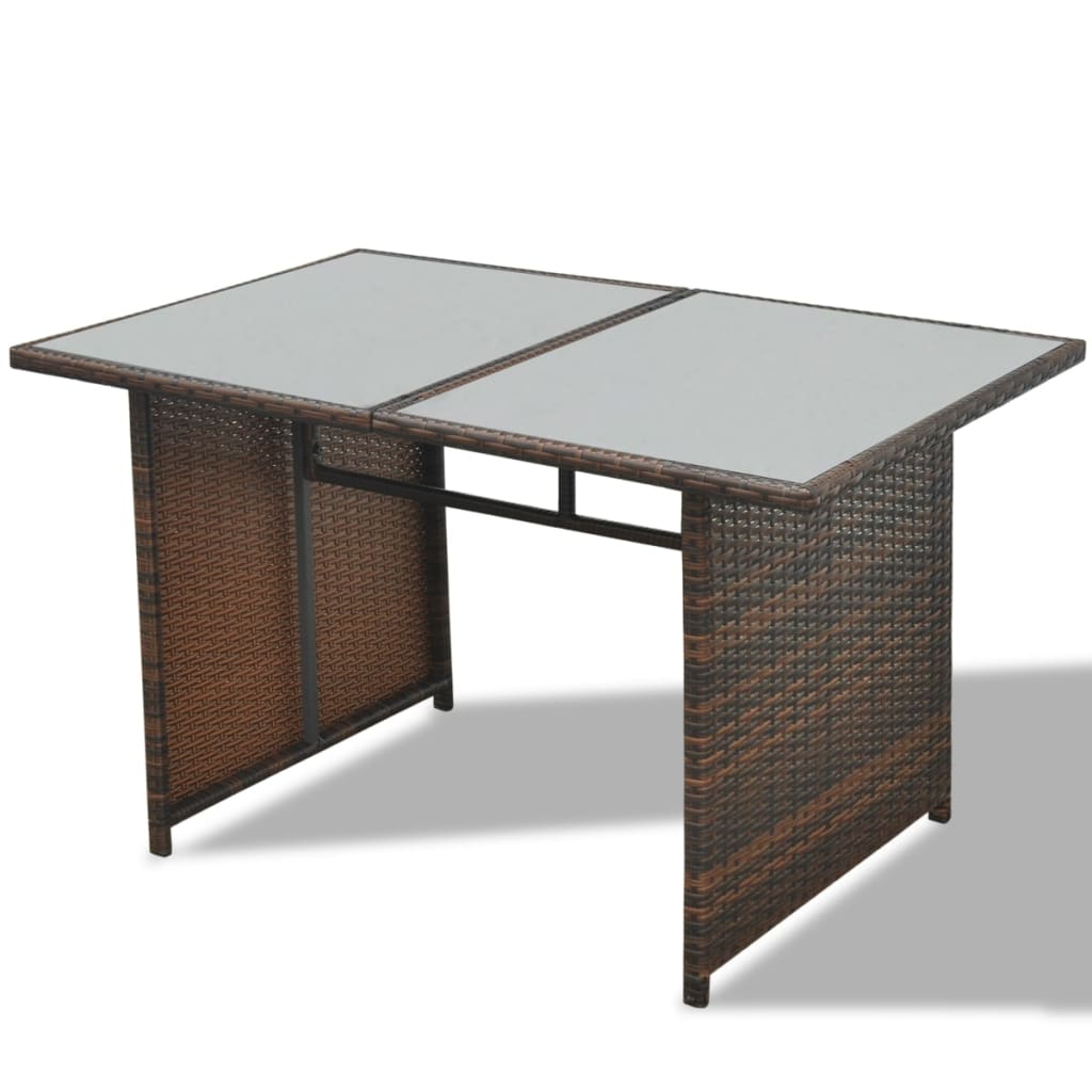 vidaXL 10-tlg. Garten-Lounge-Set mit Auflagen Poly Rattan Braun