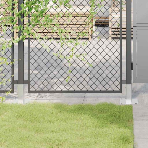 vidaXL Pfostenträger Quadratisch 4Stk. Silber 51x51mm Verzinkter Stahl