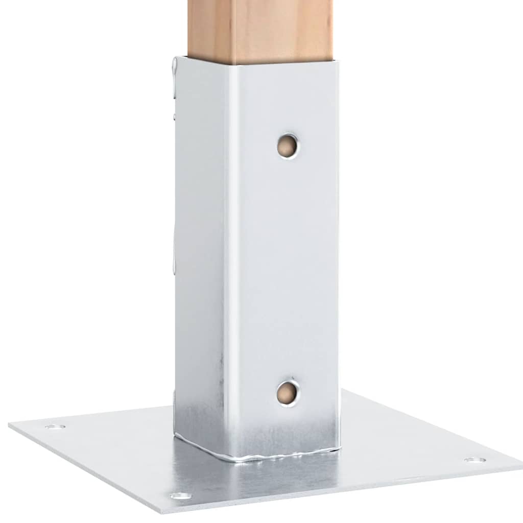 vidaXL Pfostenträger Quadratisch 4Stk. Silber 51x51mm Verzinkter Stahl