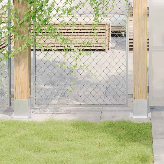 vidaXL Pfostenträger Quadratisch 4Stk. Silber 51x51mm Verzinkter Stahl