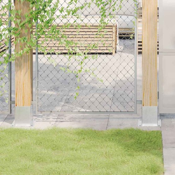 vidaXL Pfostenträger Quadratisch 4Stk. Silber 51x51mm Verzinkter Stahl