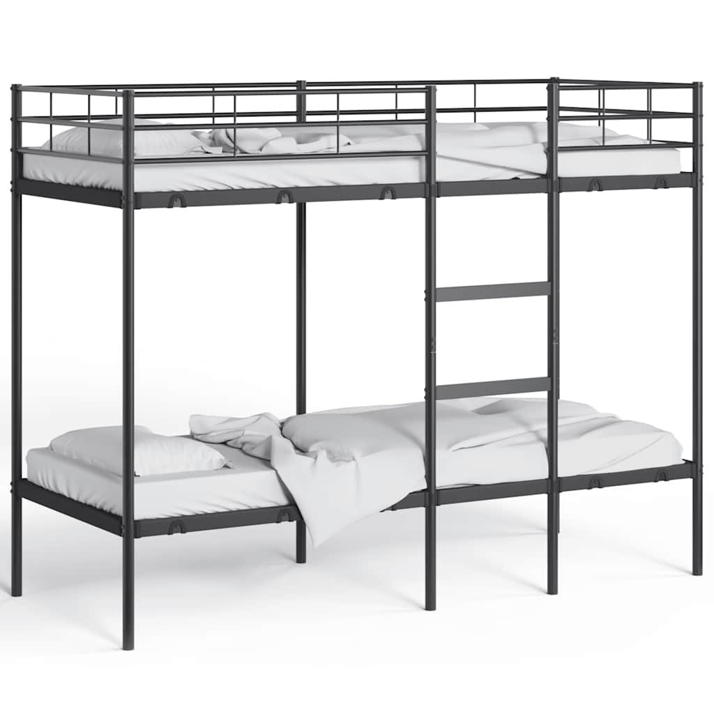 vidaXL Etagenbett ohne Matratze Schwarz 75x190 cm Stahl