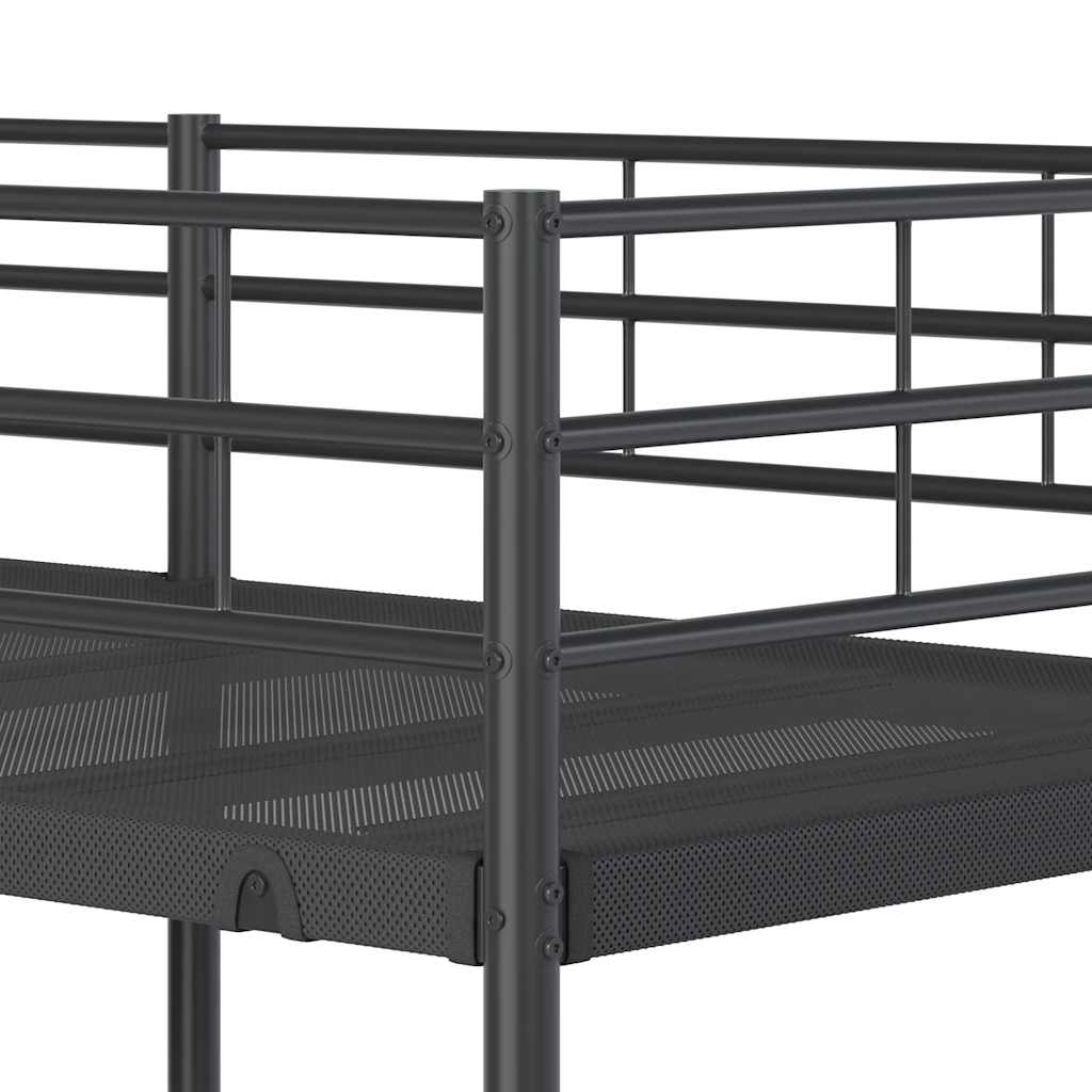 vidaXL Etagenbett ohne Matratze Schwarz 75x190 cm Stahl