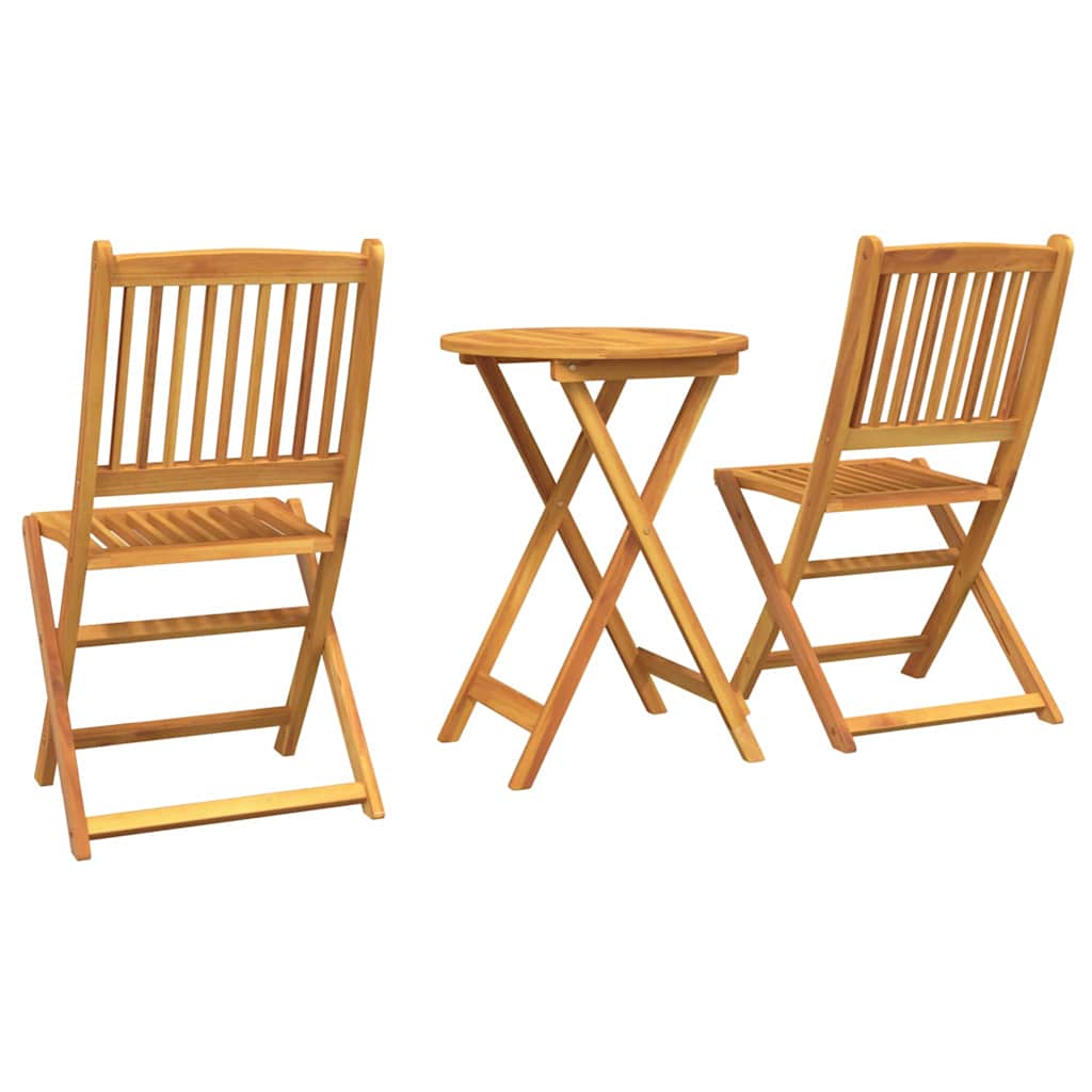 vidaXL Garten Bistro Set 3 pcs Braun Massivholz Akazie