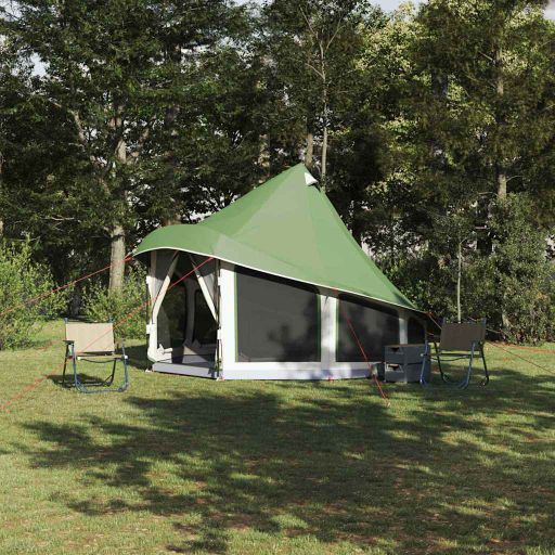 Familien-Tipi-Zelt mit Dach Grün 404 x 370 x 270 cm