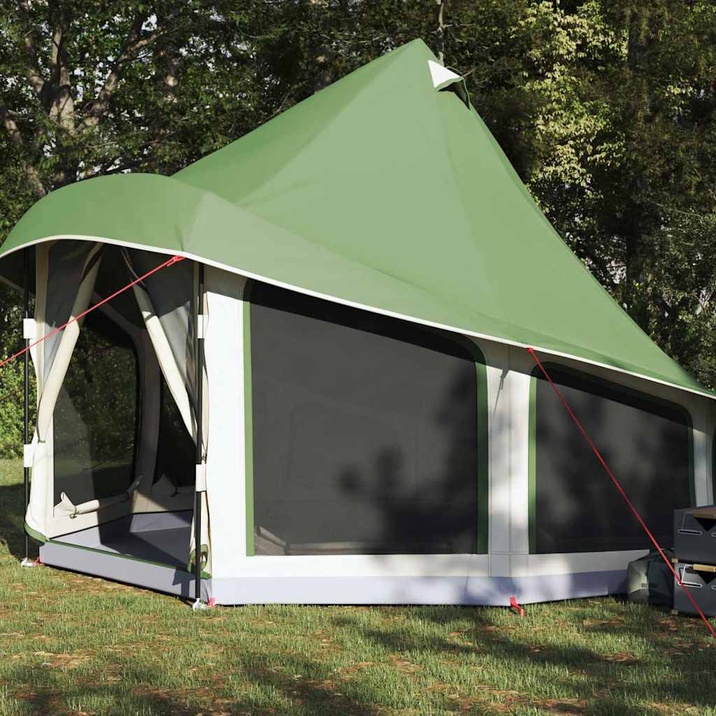 Familien-Tipi-Zelt mit Dach Grün 404 x 370 x 270 cm