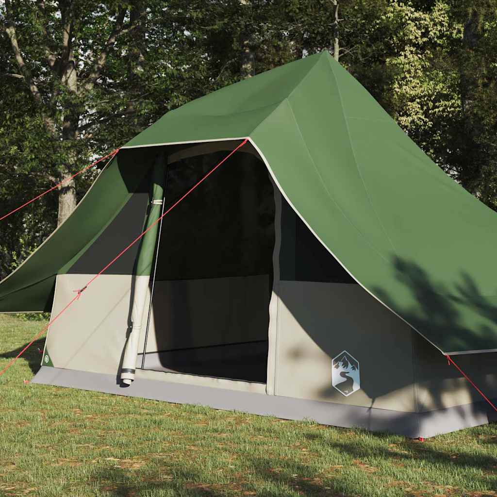 Tipi Zelt mit Dach mit Speicher Grün 364 x 281 x 257 cm Taft