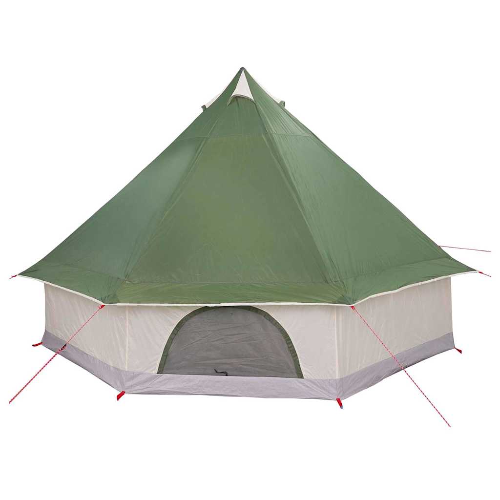 Familien-Tipi-Zelt mit Dach Grün und Beige 400 x 346 x 250 cm
