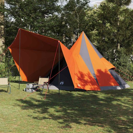 Familien-Tipi-Zelt mit Dach Grün und Beige 510 x 690 x 330 cm