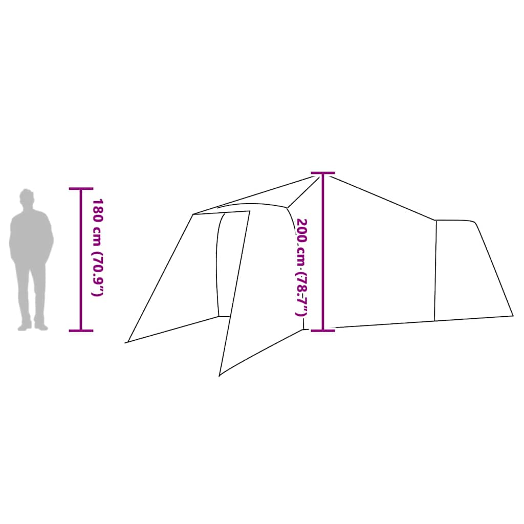 Tipi Zelt mit Dach Grün und Beige 492 x 492 x 275 cm Stoff