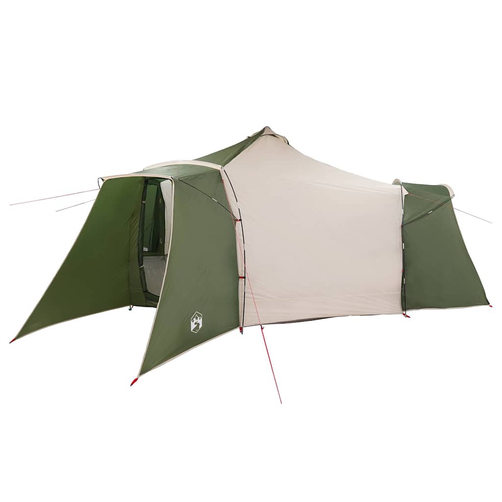 vidaXL Tipi Zelt mit Dach Grün und Beige 492 x 492 x 275 cm Stoff