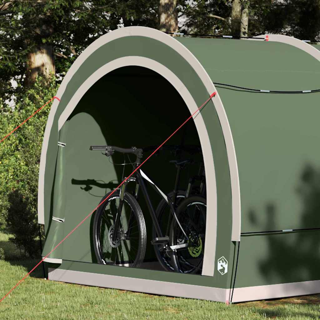 Fahrradgarage mit Dach mit Speicher Grün 256 x 222 x 182 cm