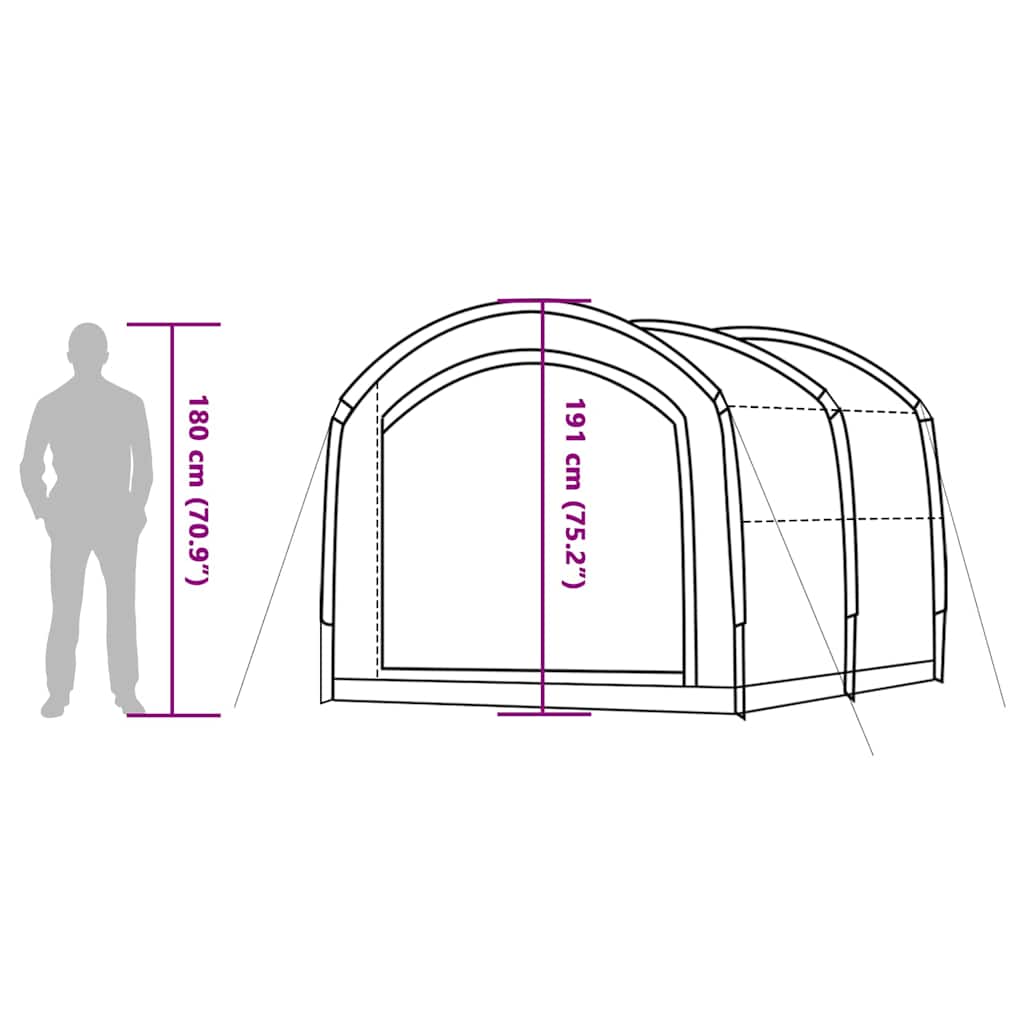 vidaXL Zelt mit Dach Grün 268 x 240 x 191 cm Polyester