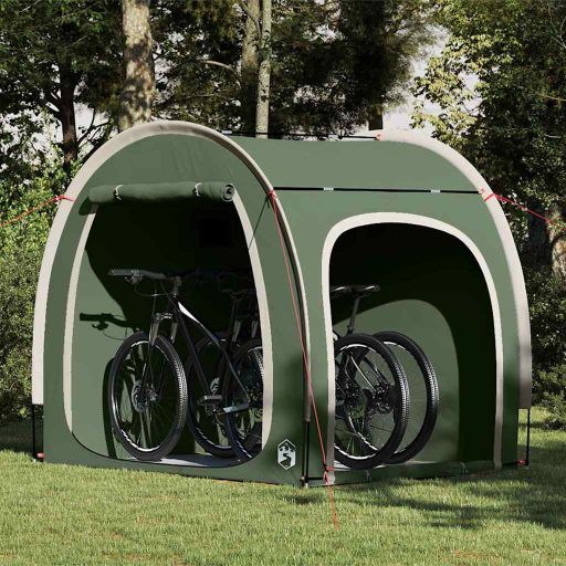 Fahrradgarage mit Dach mit Speicher Grün 218 x 156 x 180 cm