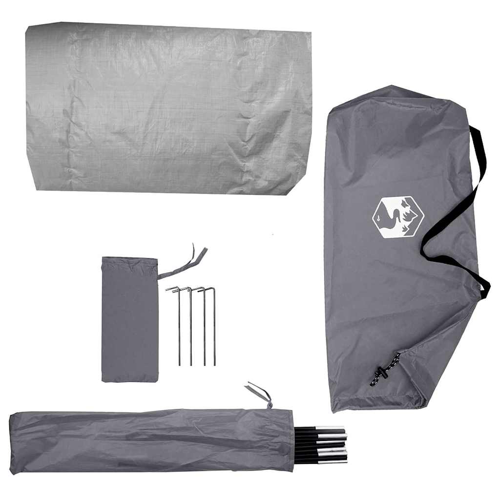 vidaXL Zelt mit Dach Sonstiges Grau und Schwarz 236 x 108 x 120 cm