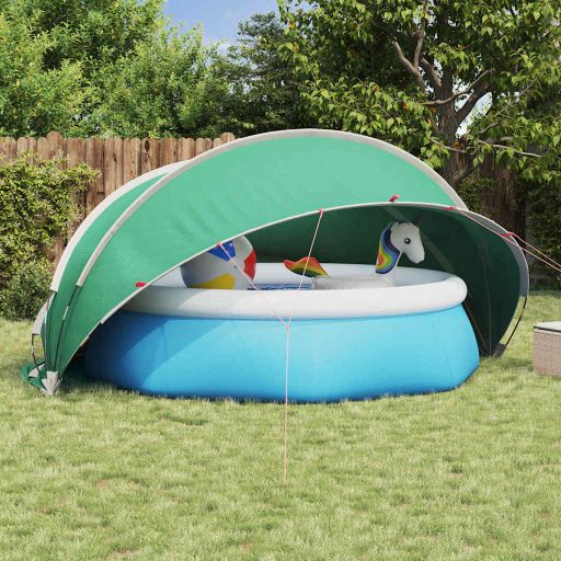 vidaXL Pool-Dome Grün 336 x 322 x 160 cm