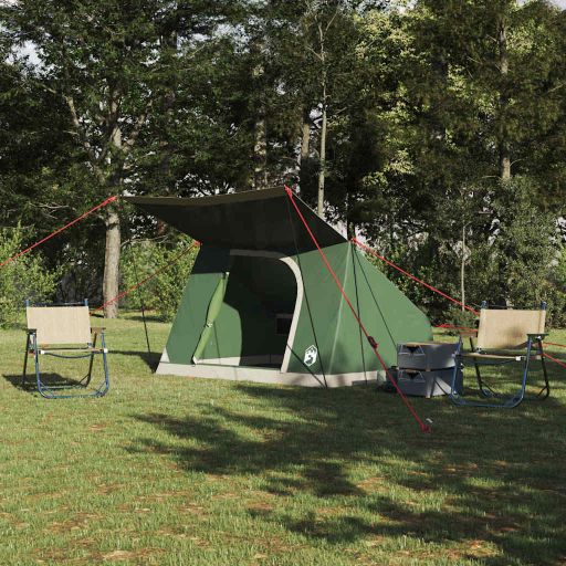 Campingzelt mit Dach mit Speicher Grün 282 x 225 x 154 cm Taft