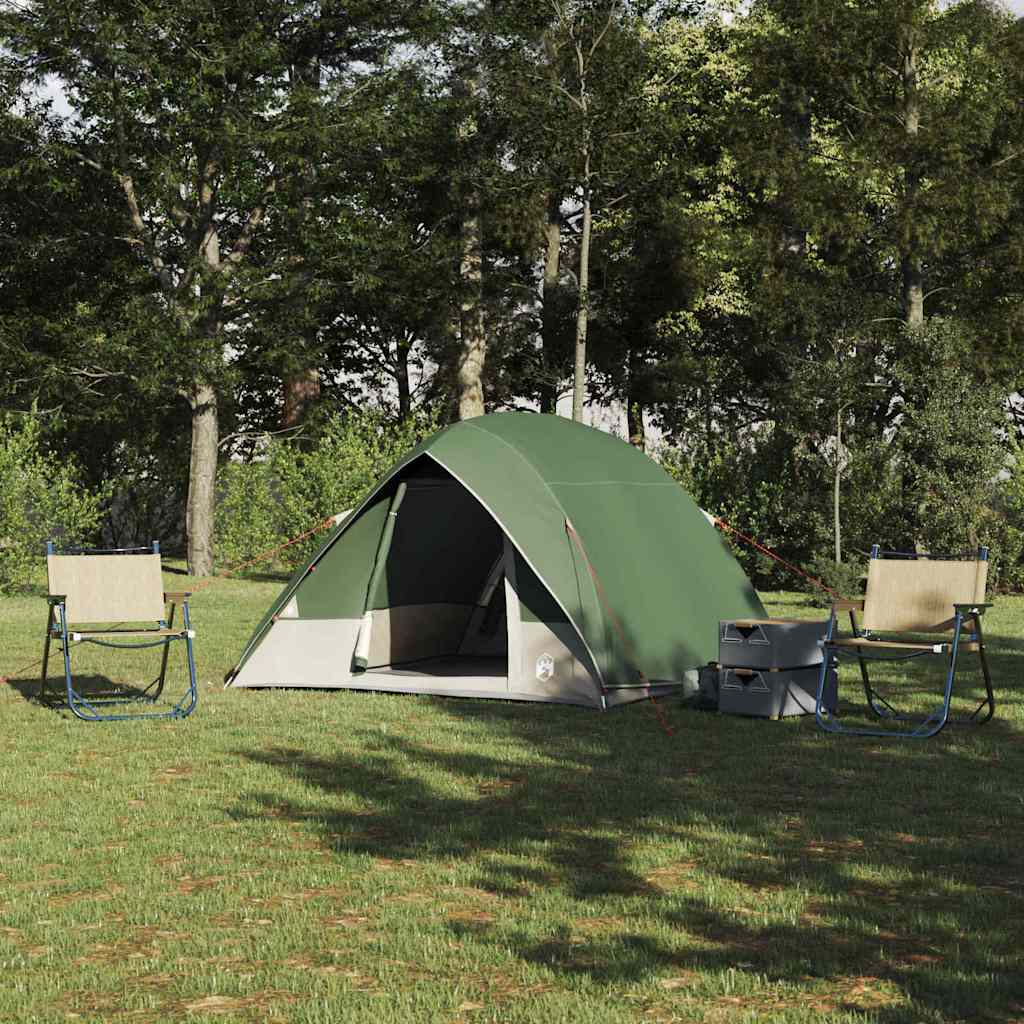 vidaXL Campingzelt mit Dach mit Speicher Grün 320 x 275 x 190 cm Taft