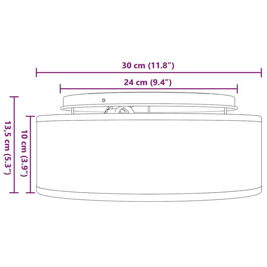 vidaXL Deckenlampe mit Strahlern Schwarz 30 x 30 x 13,5 cm Stoff