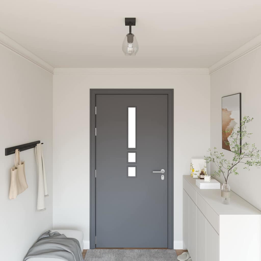 vidaXL Deckenstrahler Schwarz 13 x 13 x 26 cm Glas und Metall