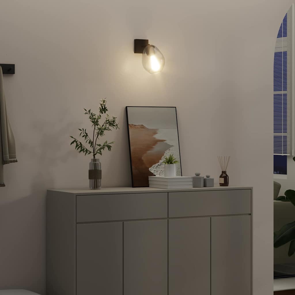 vidaXL Deckenstrahler Schwarz 13 x 13 x 26 cm Glas und Metall