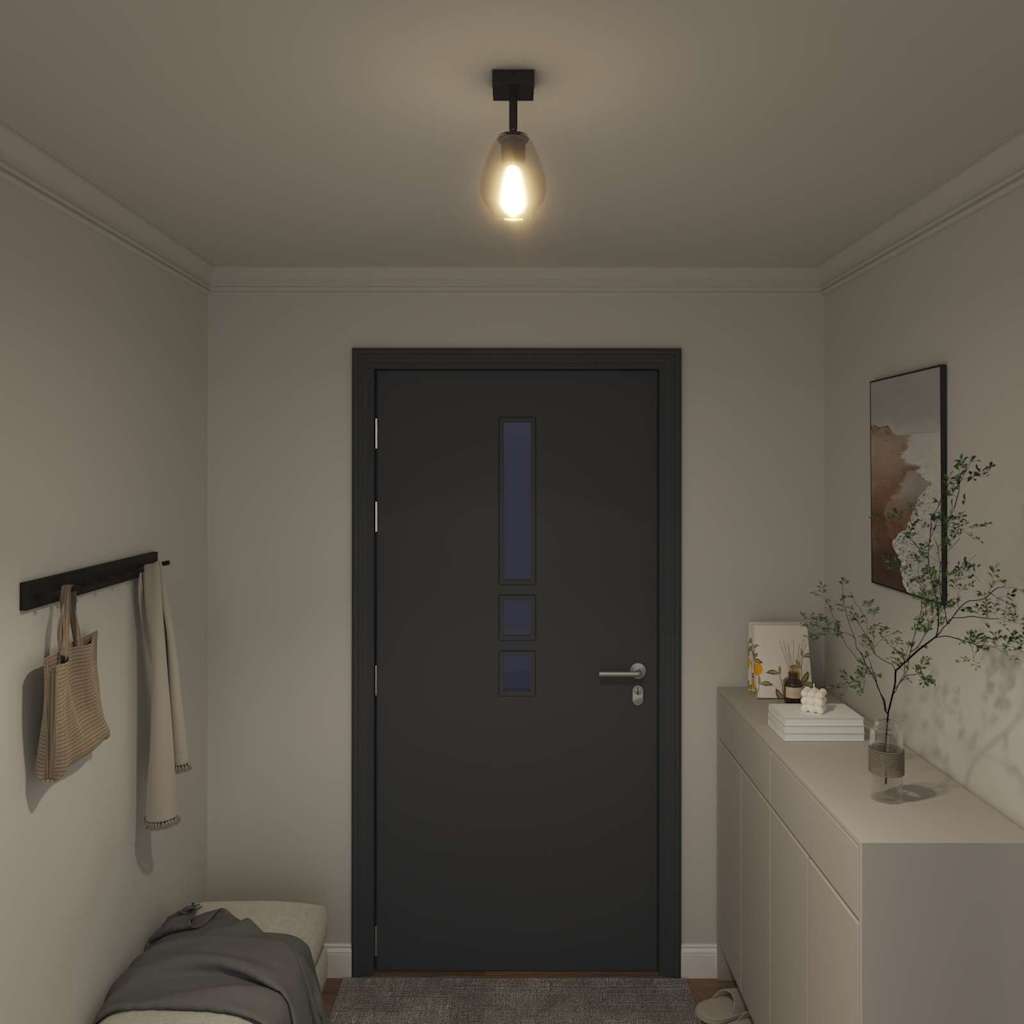 vidaXL Deckenstrahler Schwarz 13 x 13 x 26 cm Glas und Metall