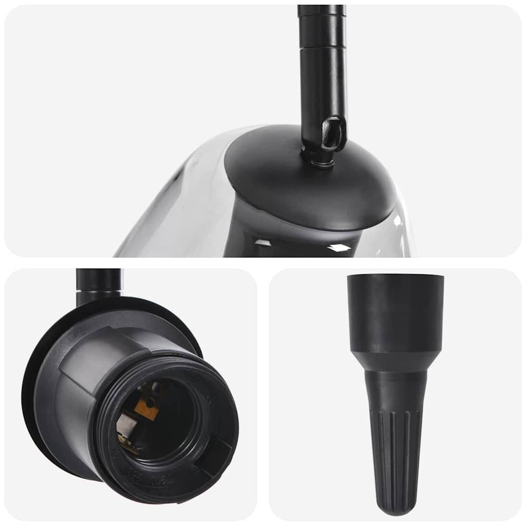 vidaXL Deckenstrahler Schwarz 13 x 13 x 26 cm Glas und Metall