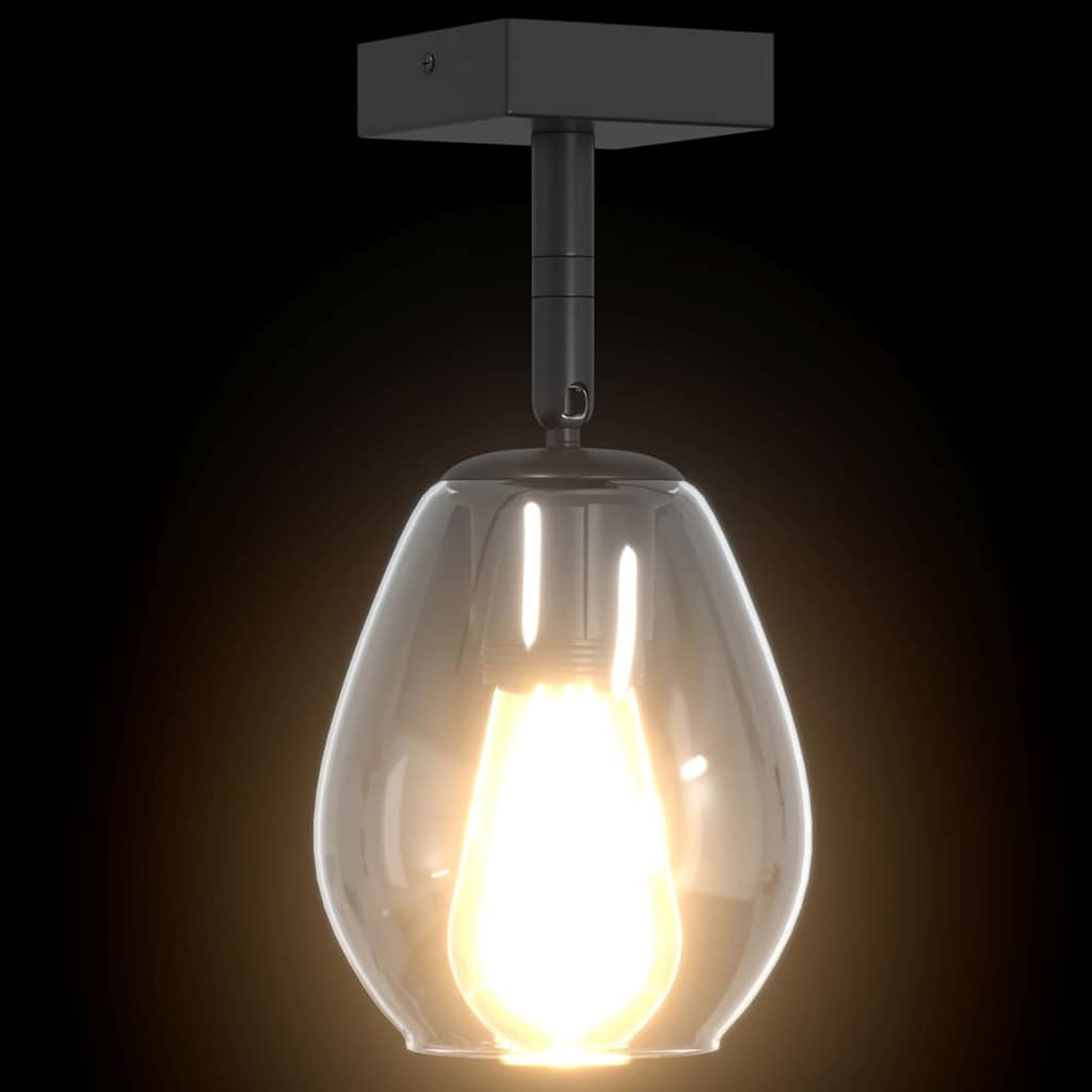 vidaXL Deckenstrahler Schwarz 13 x 13 x 26 cm Glas und Metall