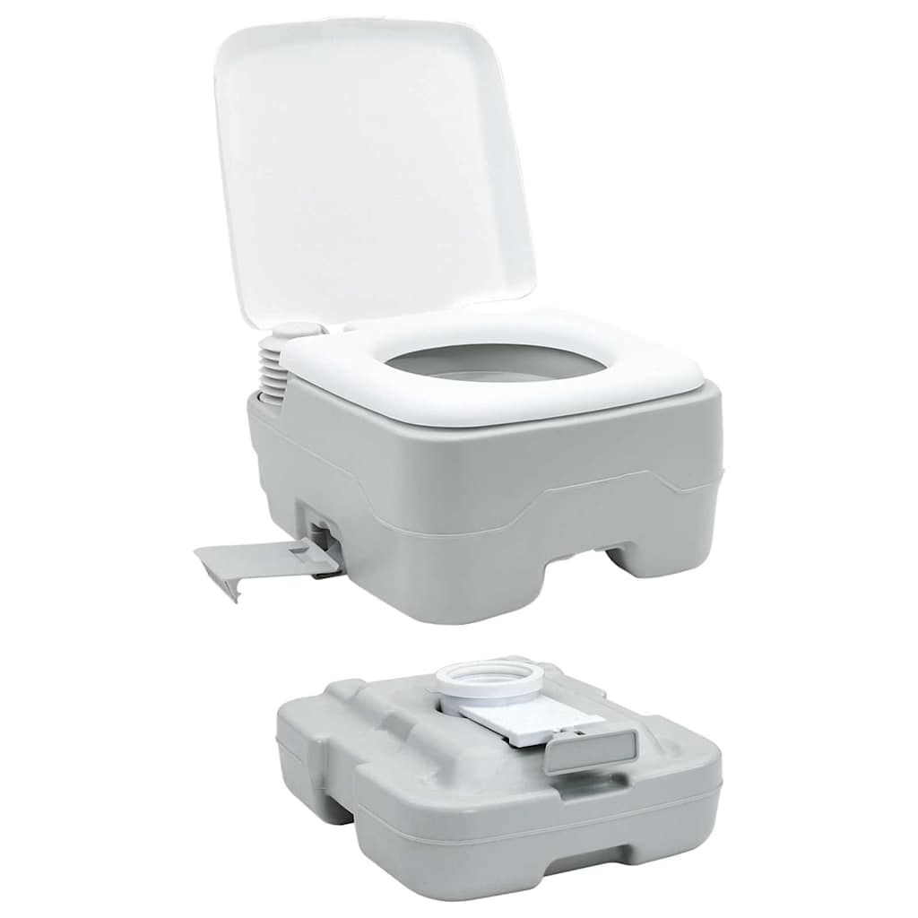 vidaXL Camping Toiletten-Set 2 pcs Grau und Weiß