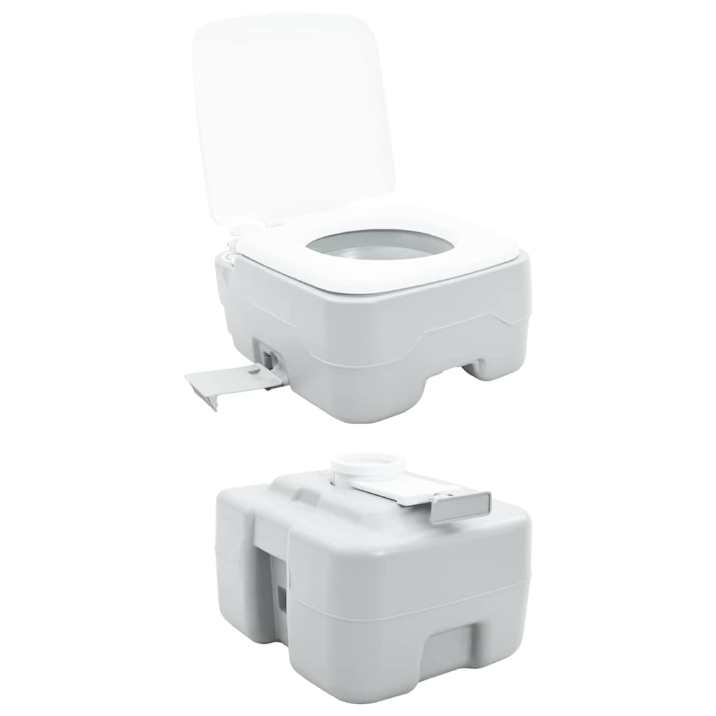 vidaXL Camping-Toilette Grau 41,5 x 36,5 x 42 cm