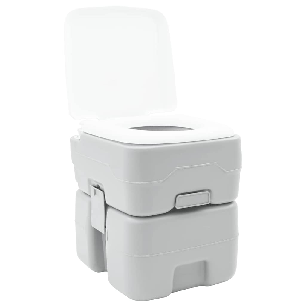 vidaXL Camping-Toilette Grau 41,5 x 36,5 x 42 cm