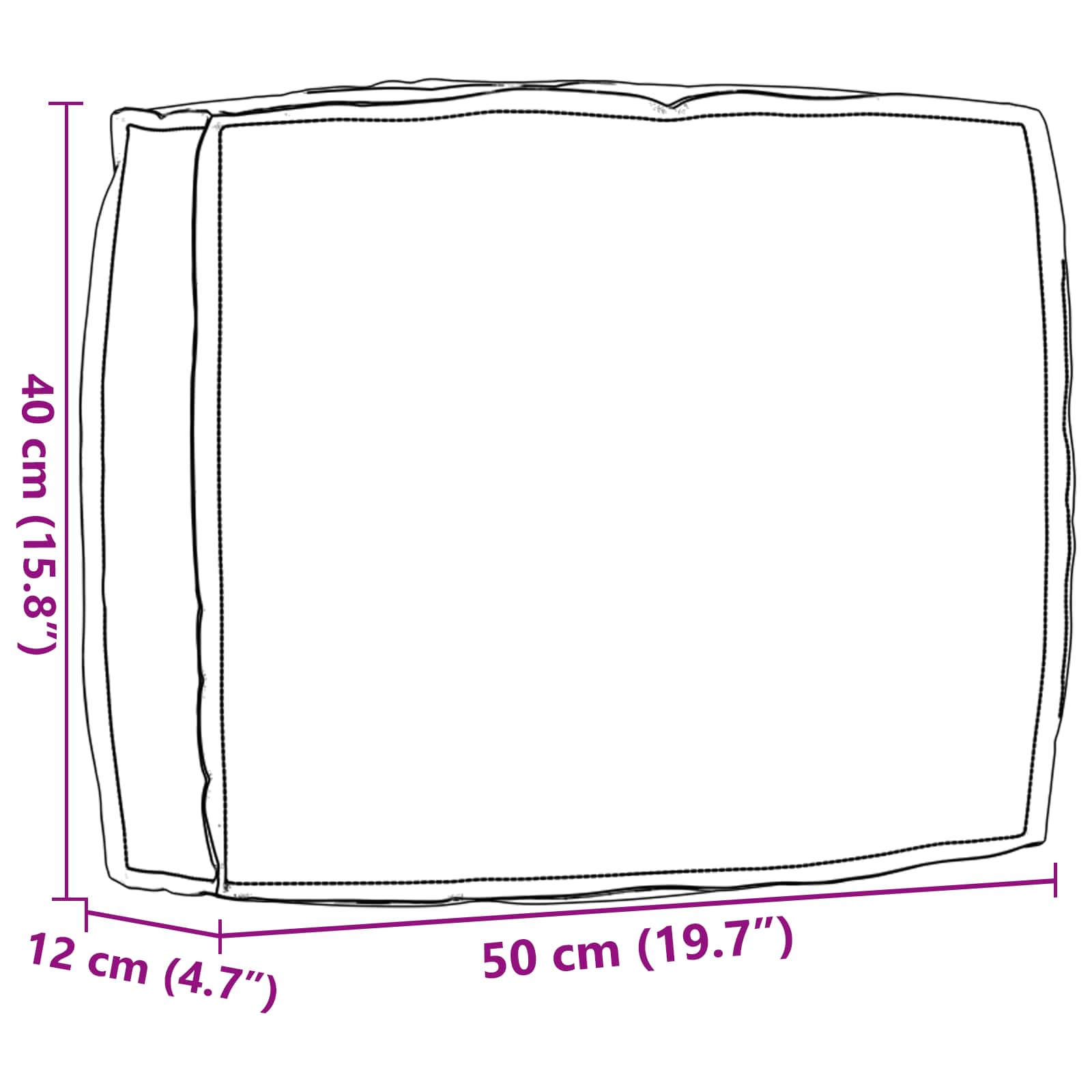 vidaXL Kissen Anthrazit 50 x 40 x 12 cm Oxford-Stoff