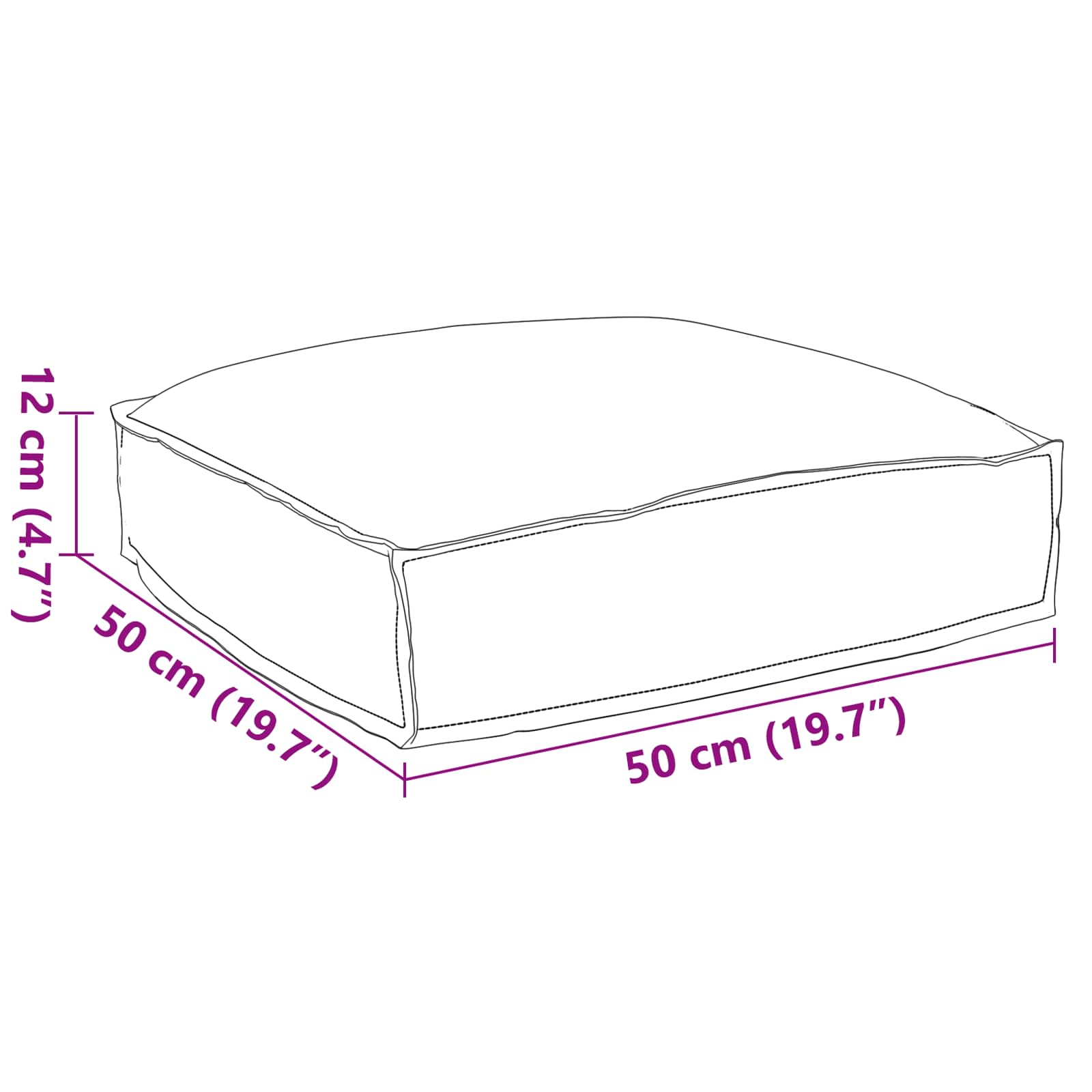 vidaXL Kissen Anthrazit 50 x 50 x 12 cm Oxford-Stoff