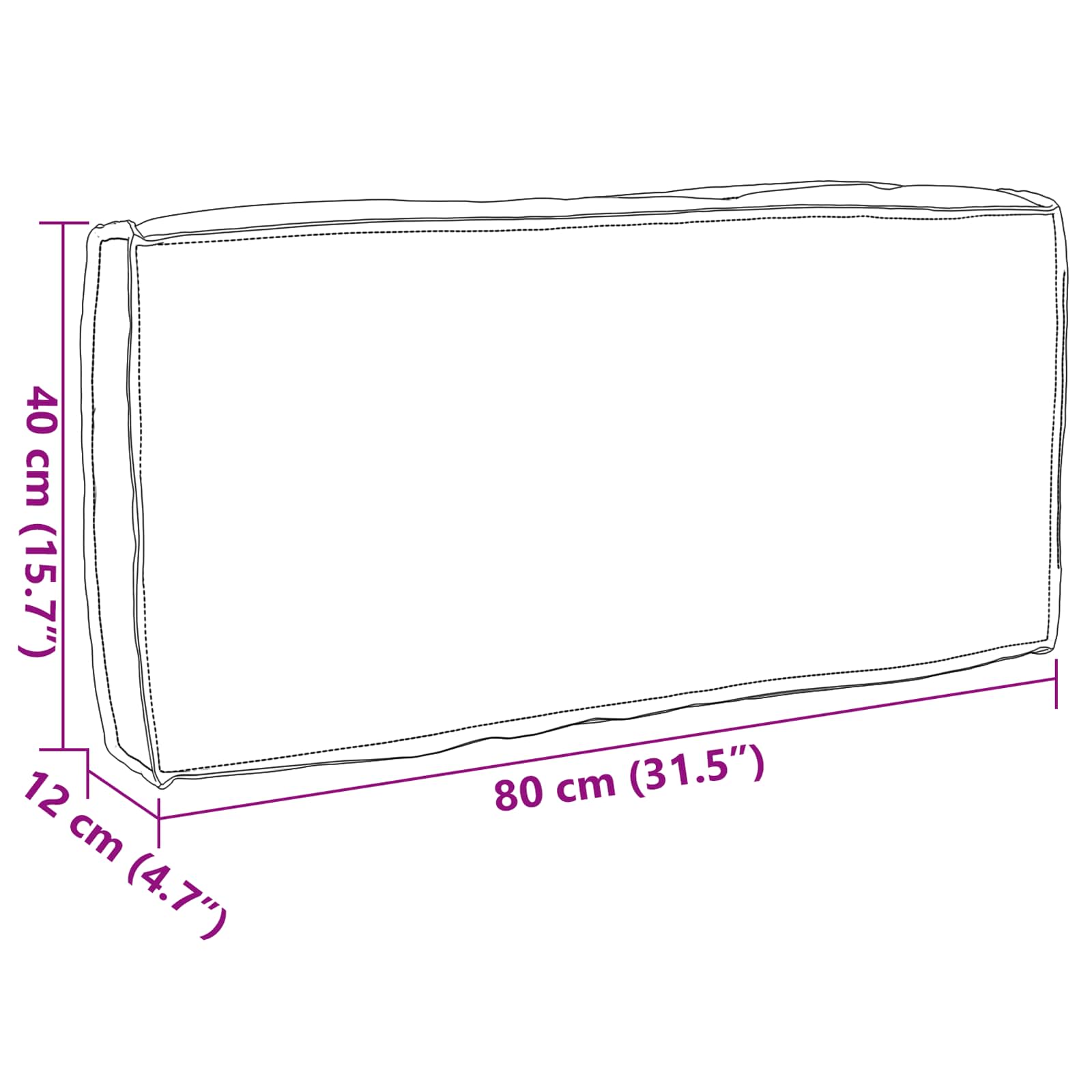 vidaXL Kissen Anthrazit 80 x 40 x 12 cm Oxford-Stoff