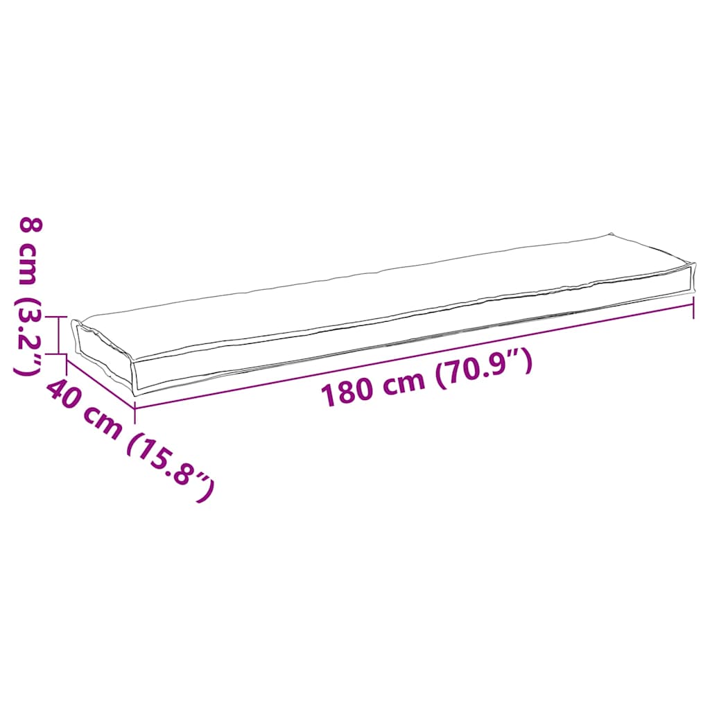 vidaXL Palettenkissen Anthrazit 180 x 40 x 8 cm Oxford-Stoff