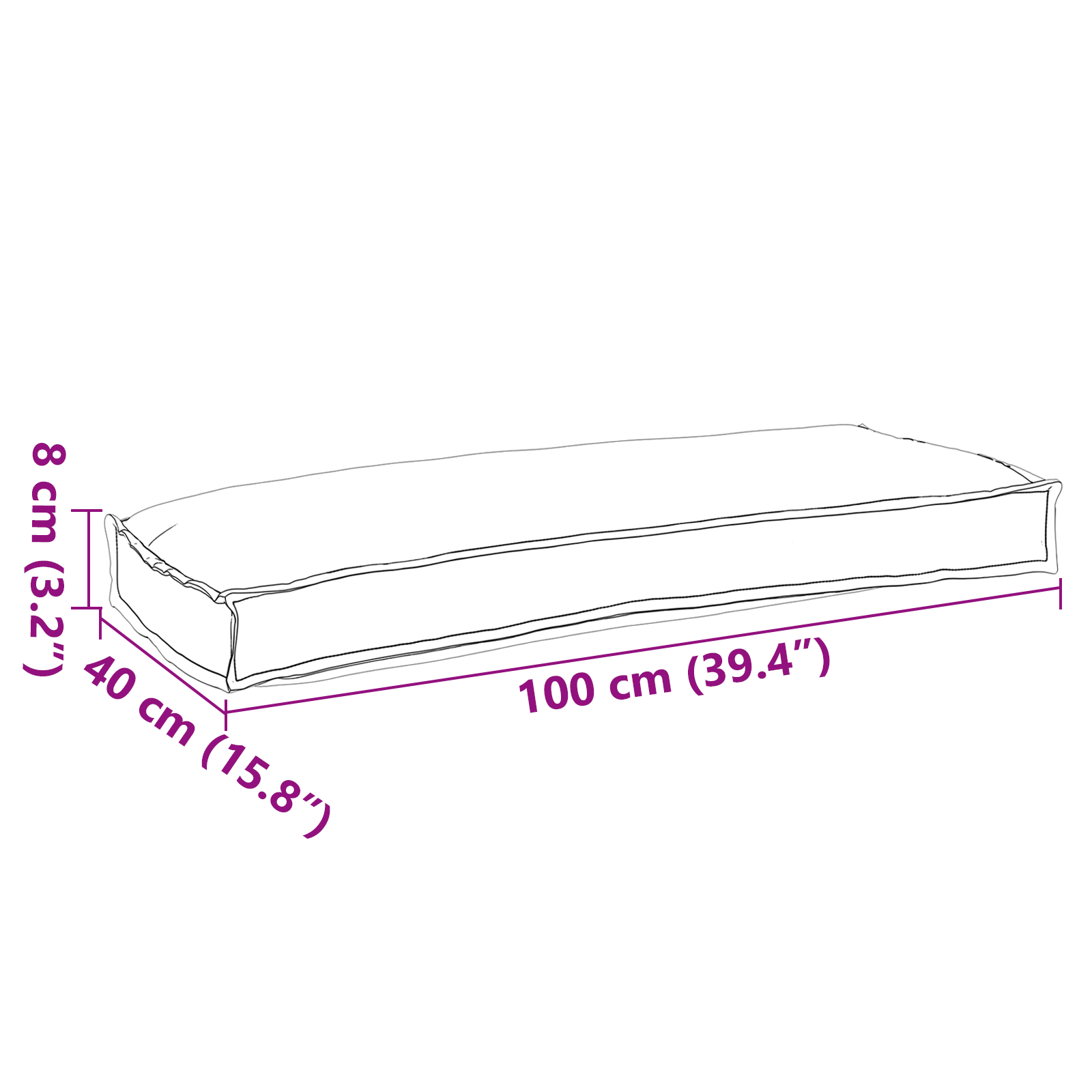 vidaXL Palettenkissenset 2 pcs Anthrazit 100 x 40 x 8 cm Oxford-Stoff