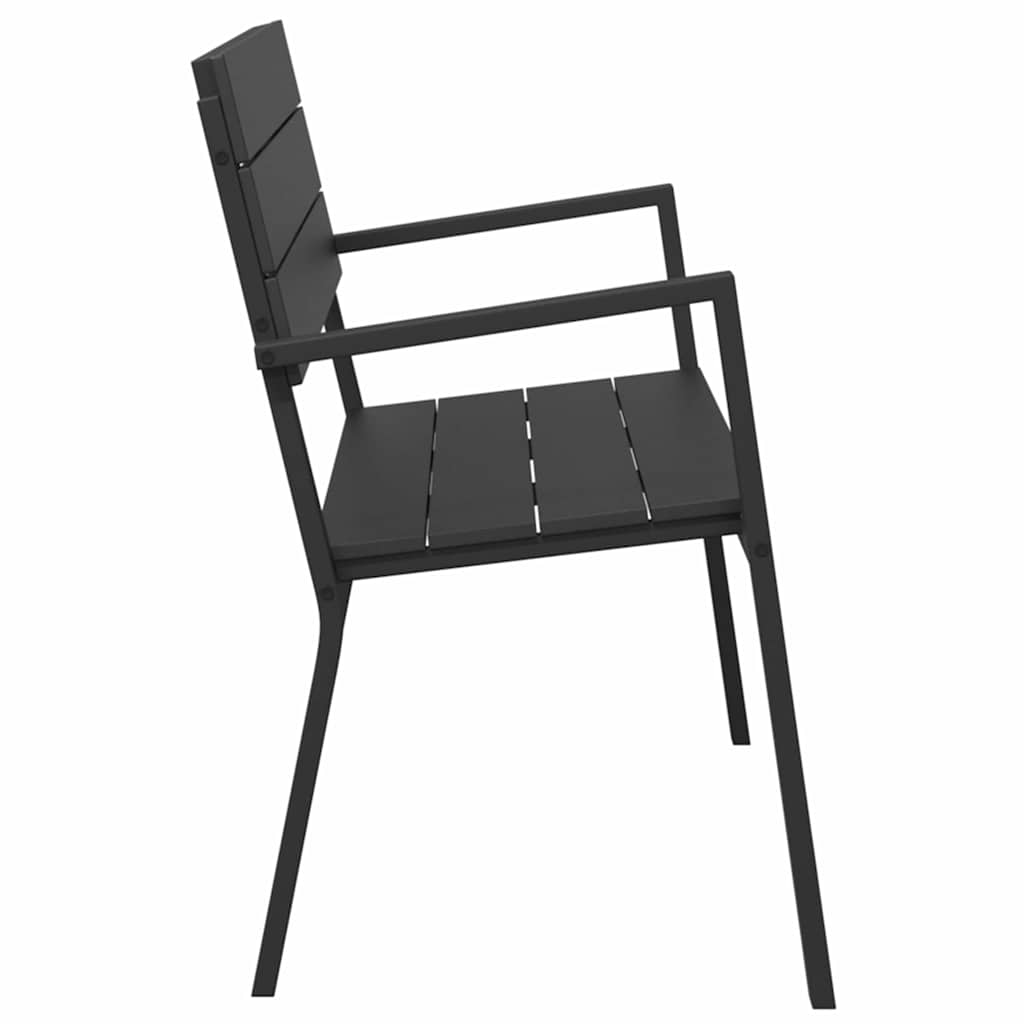 vidaXL Gartenbank Schwarz 118 x 54 x 77cm Stahl