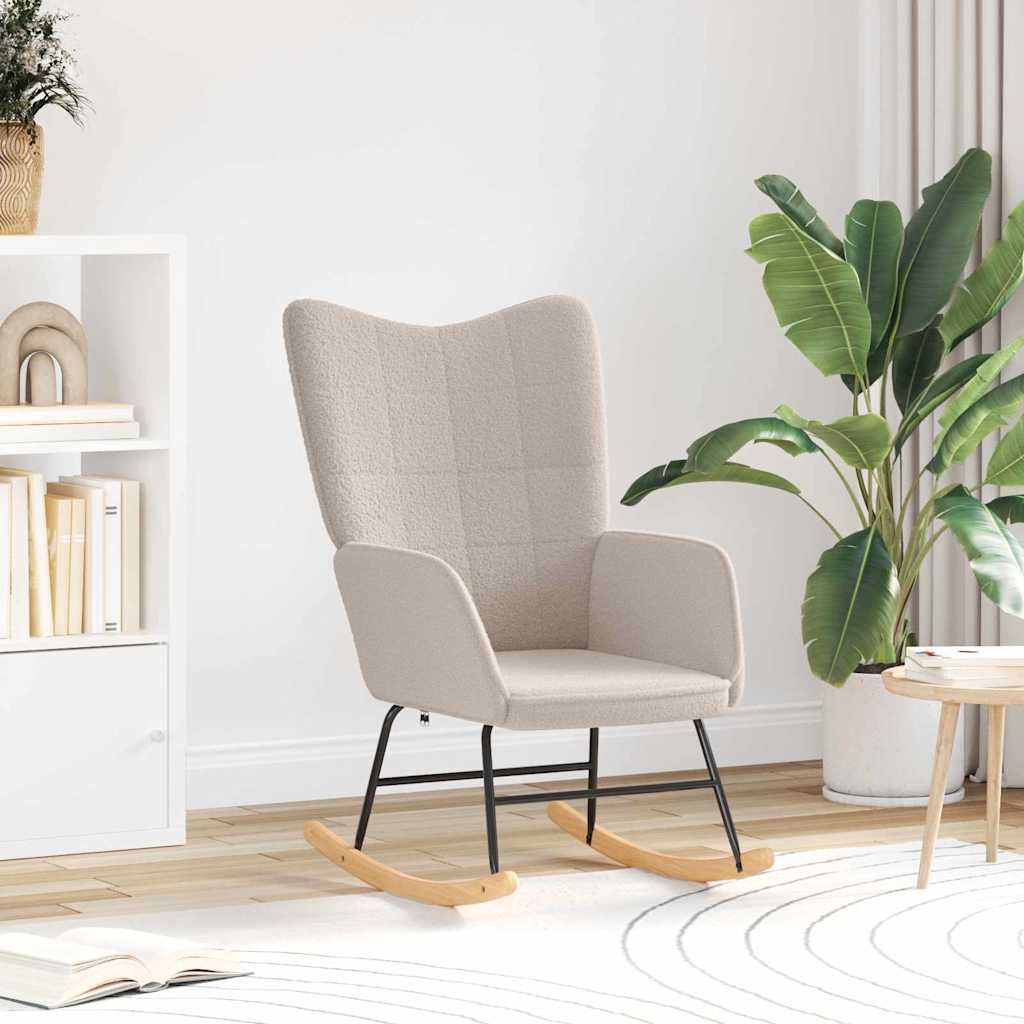 vidaXL Schaukelstuhl Hellgrau Sherpa-Stoff