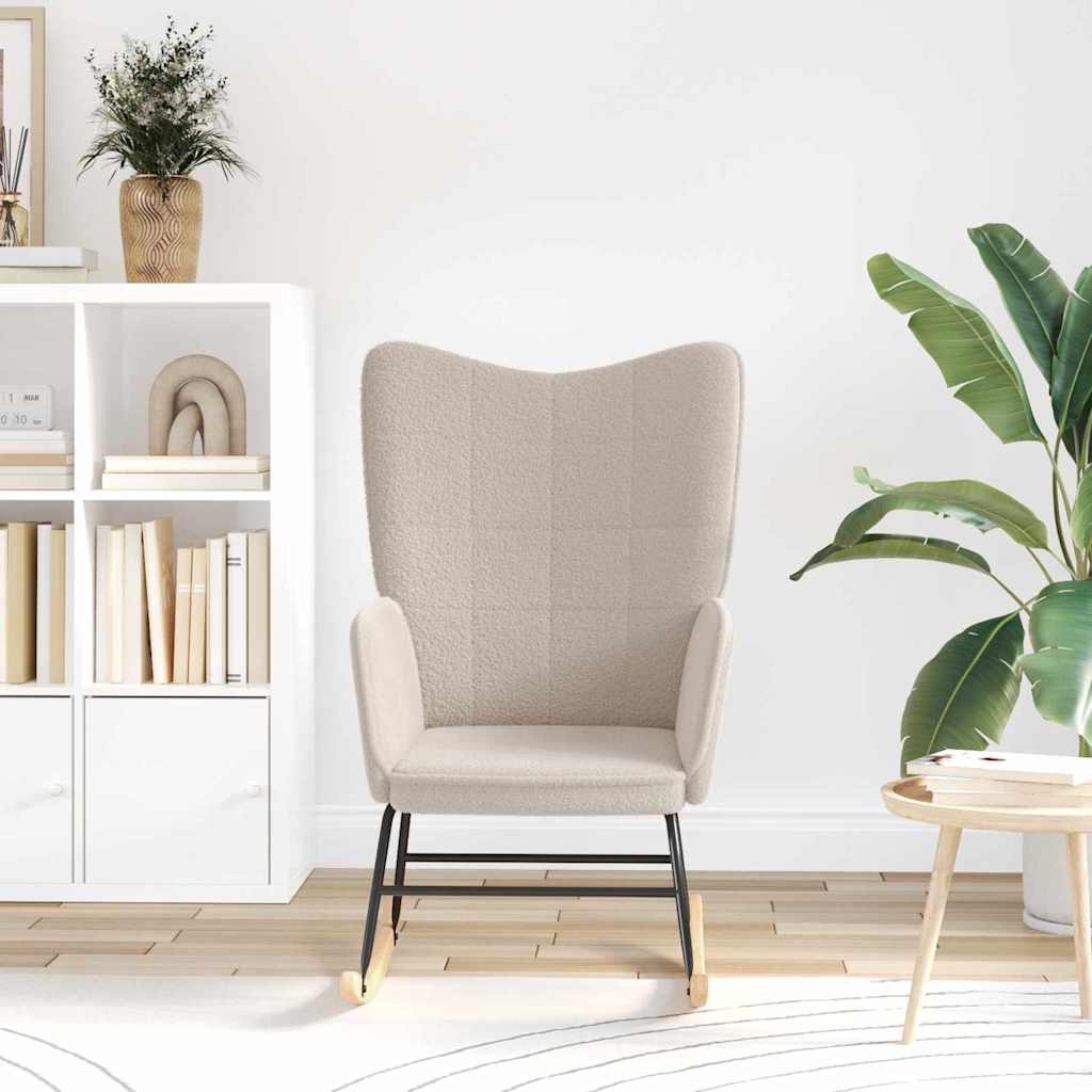 vidaXL Schaukelstuhl Hellgrau Sherpa-Stoff