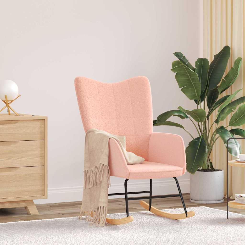 vidaXL Schaukelstuhl Hellgrau Sherpa-Stoff