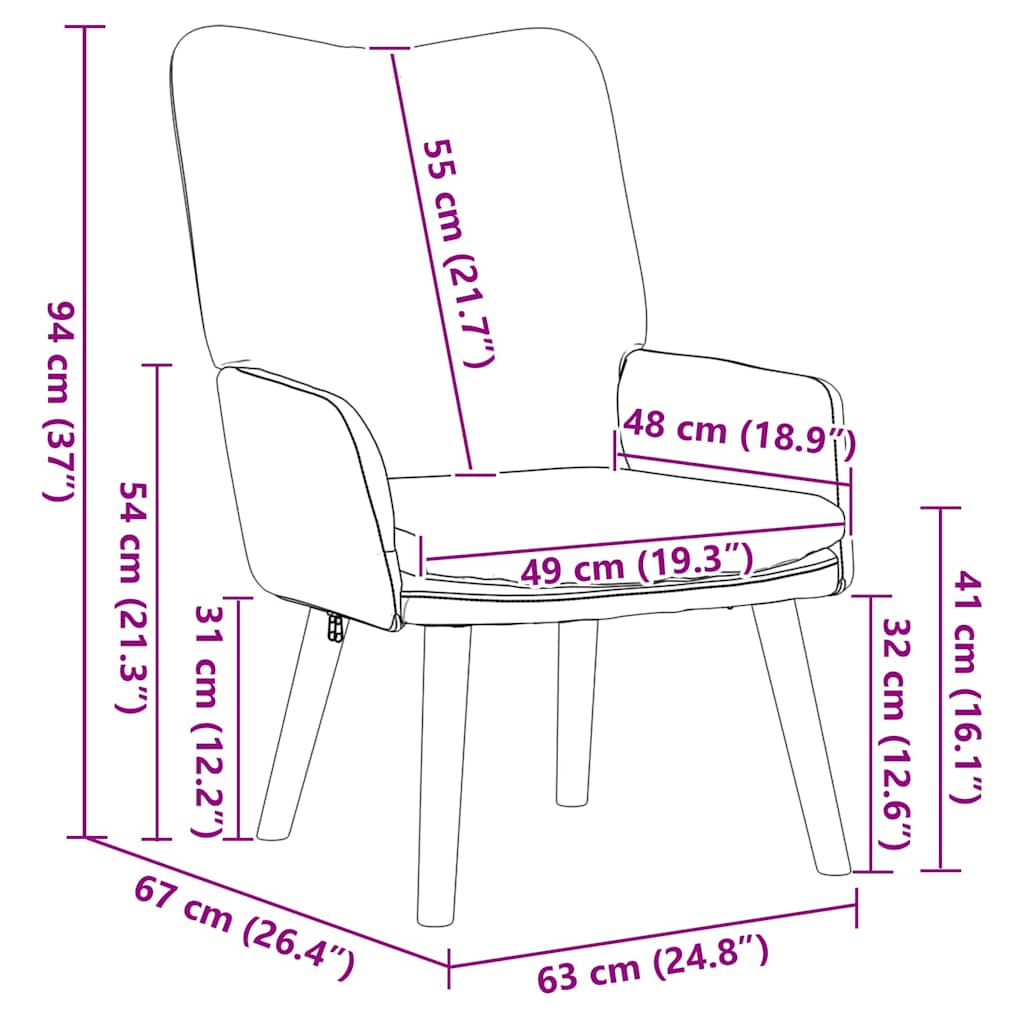 vidaXL Sessel Hellgrau 63 x 67 x 94 cm Stoff