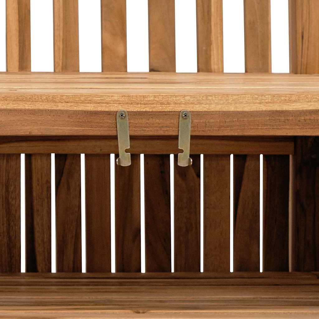 vidaXL Bank mit Speicher Braun 114 x 60 x 90 cm Massivholz Teak