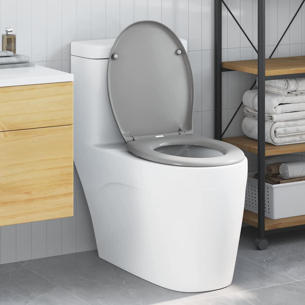 vidaXL Toilettensitz Anthrazit 44,8 x 37,3 x 4,2 cm Duroplast