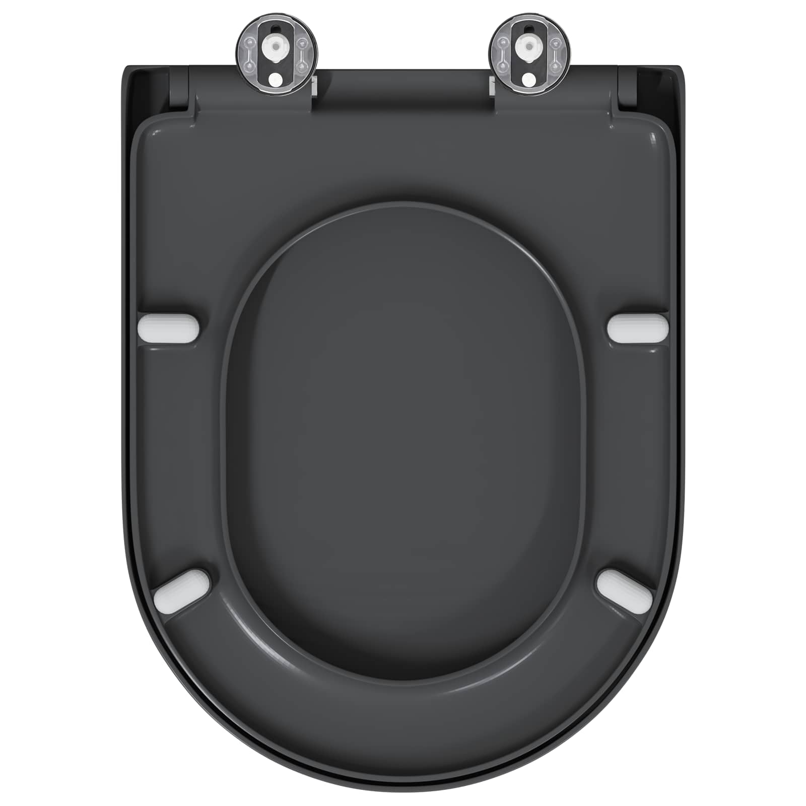 vidaXL Toilettensitz Anthrazit 49 x 36 x 4 cm Duroplast