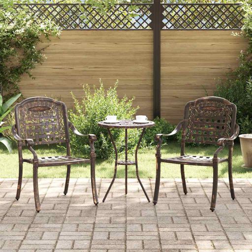 vidaXL Gartenstuhl 2 pcs Bronze 55 x 56,5 x 91cm Aluminium