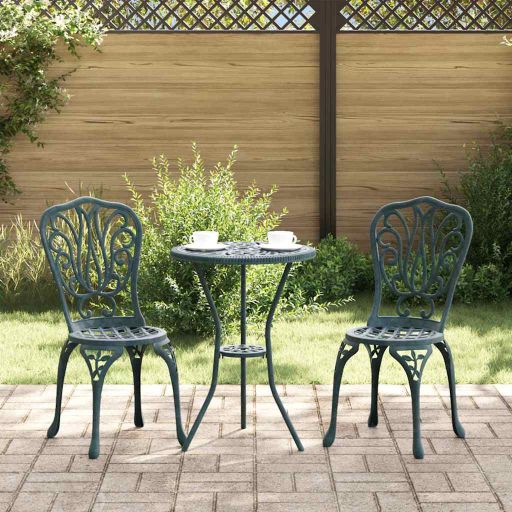 vidaXL Garten Bistro Set 3 pcs Bronze Aluminium