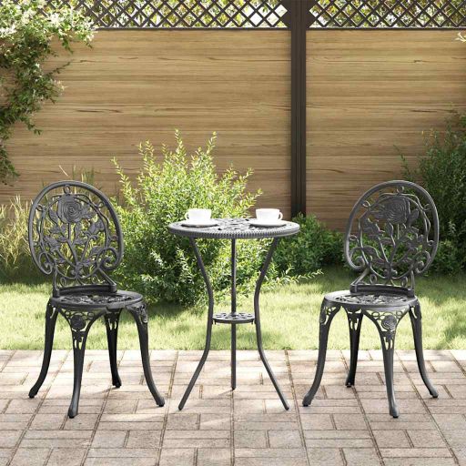 vidaXL Garten Bistro Set 3 pcs Bronze Aluminium