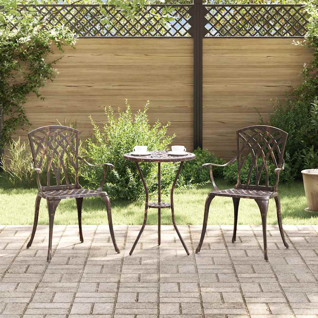 vidaXL Gartenstuhl 2 pcs Bronze 53 x 51 x 88,5 cm Aluminium