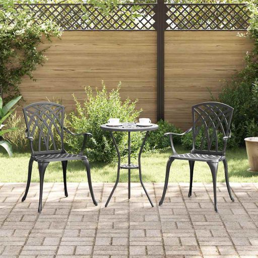 vidaXL Gartenstuhl 2 pcs Bronze 53 x 51 x 88,5 cm Aluminium